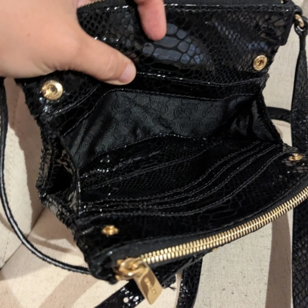 Michael Kors Snake-Embossed Crossbody Bag With Built-in Card Slots